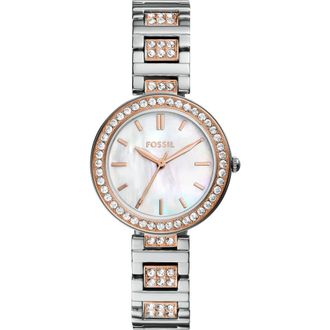 Fossil Karli Three-Hand Quartz Crystal Bracelet Watch, 32mm in Silver at Nordstrom Rack