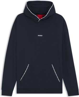HUGO BOSS Relaxed-fit hoodie with branded contrast piping