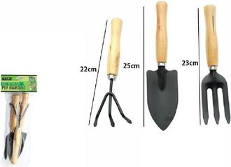 Trade Shop Trade Shop - Set 3 Pezzi Attrezzi Da Giardino Giardinaggio Accessori Rastrello Paletta 59697