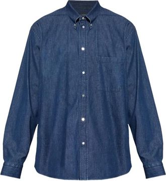 Fendi Chambray Shirt - Heren - Casual Overhemden - Blauw - S - Katoen - Overhemden