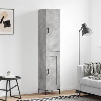 vidaXL Vidaxl - Aparador De Madera Contrachapada Gris Hormig&oacute;n 34,5x34x180 Cm