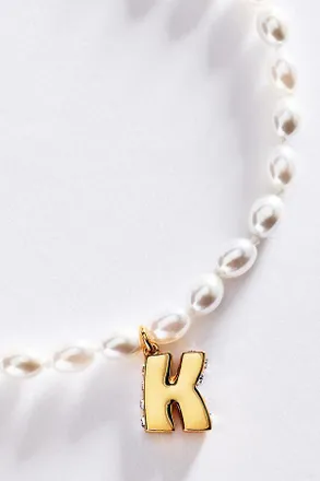 Anthropologie Pearl Initial Necklace