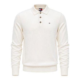 Tommy Jeans Polo Shirts, male, Beige, Size: 2XL TJM Slim Essential P