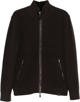 Brioni Cardigan con zip - Marrone