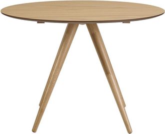 Miliboo Mesa De Comedor Redonda De Dise&ntilde;o En Madera Clara Fresno D106 Cm Walford