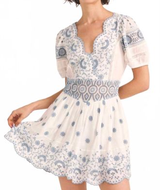 LoveShackFancy Valente Mini Dress In Antique White