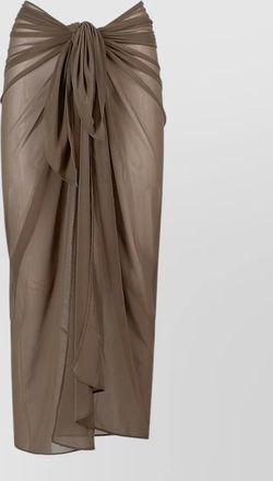 Fisico tulle midi sarong skirt high waist