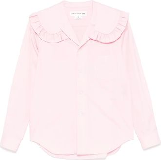Comme Des Gar&ccedil;ons frill wide-collared shirt - women - Cotton - L - Pink