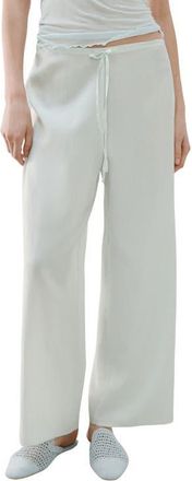 Mango Flowy Pajama Pants in Blue at Nordstrom, Size Medium