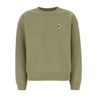 Maison Kitsun&eacute; Sweatshirts, female, Green, Size: XS Dressed Fox Comfort Sweatshirt