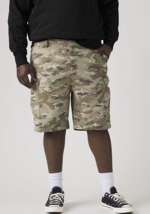 Levi's Plus Cargoshorts LEVIS PLUS, Damen, Gr. 48, N-Gr, ombre camo soft camo rpstp print, Web, Obermaterial: 100% Baumwolle, bequem knielang, Hosen Cargoshorts, 