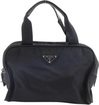 Prada Pre-owned Handbags, female, Black, Size: ONE SIZE Pre-owned Mini Boston Nylon Handbag