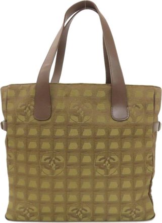 Chanel Khaki Nylon Tote Bag (Pre-Owned)