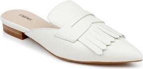 L'agence Barbe II Pointed Toe Kiltie Fringe Loafer Mule in Pearl Leather at Nordstrom Rack, Size 6.5