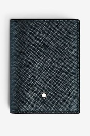 Montblanc Mini-Brieftasche aus Saffianoleder Sartorial 4cc Tweed Blue