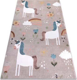 RugsX Rugsx - Alfombra Fun Sweety Para Ni&ntilde;os, Unicornio, Arcoiris Beige Multicolour 120x170 Cm