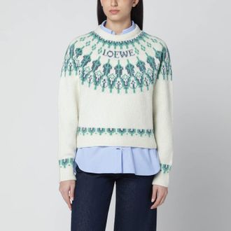 Loewe White sweater with Fair Isle pattern