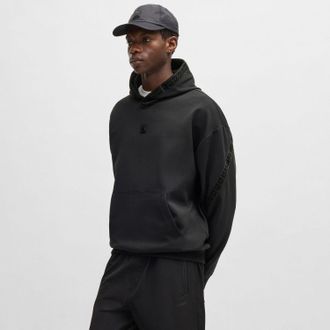 HUGO BOSS Heren Hugo Dagarito Relaxed-Fit Hoodie in Zwart