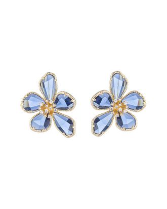 Eyecandy LA Eye Candy La Luxe Collection Kobal Cubic Zirconia Crystal Flower Earrings
