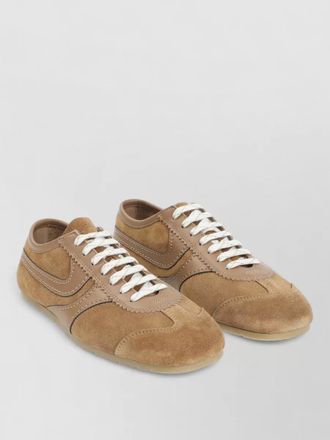 Dries Van Noten leather suede low-top sneakers
