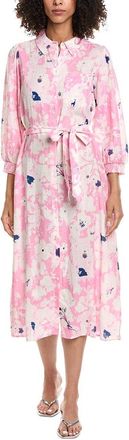 Pom Amsterdam Linen-Blend Midi Shirtdress