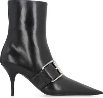 Balenciaga Black Solid Pointed Toe Boots