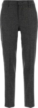 Pantaloni Torino Broeken, Dames, Grijs, XL, Wol, Geborduurde Stretch Wol Blend Pantalon