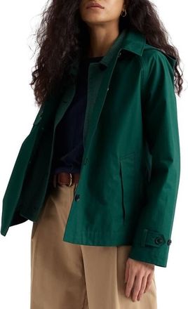 Seasalt Cornwall Neap Tide Waterproof Organic Cotton Jacket with Removable Hood in Watson Green at Nordstrom, Size 12