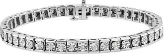 House of Brilliance Silver 0.10 ct. tw. Diamond Tennis Bracelet