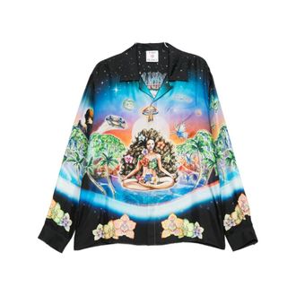 Casablanca Casual Shirts, male, Multicolor, Size: 2XL Graphic Print Long Sleeve Shirt