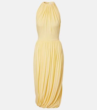 Alaia Ala&iuml;a Abito midi in jersey con ruches