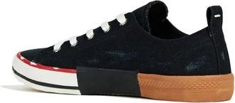 Maison Margiela Low-Top Sneaker - Printed Logo Canvas Sneakers - Gr. 36 (EU) - in Schwarz - für Damen