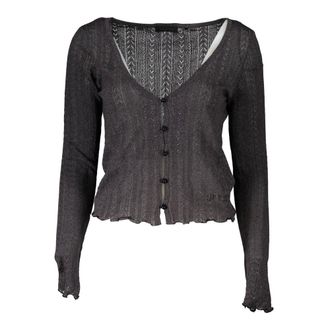 Guess Truien & Vesten, Dames, Grijs, L, Grijze Lange Mouw Cardigan Sweater