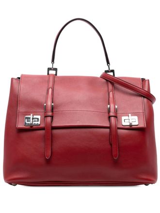 Prada 2000-2025 Soft Calf Double Turnlock satchel - Red
