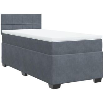 vidaXL Vidaxl - Cama Box Spring Con Colch&oacute;n Terciopelo Gris Oscuro 100x200 Cm