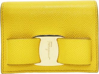 Ferragamo Vara Yellow Leather Wallet (Bi-Fold) (Pre-Owned)