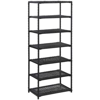 vidaXL Estanter&iacute;a Para Zapatos De Rat&aacute;n Sint&eacute;tico Negro 50x30x120 Cm Vidaxl