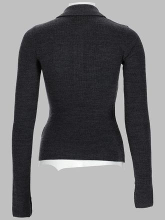 Ganni Argyle Wool Blend Sweater - Gray
