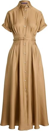 Ralph Lauren Collection Abito midi Donatella a maniche corte - Toni neutri