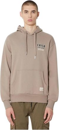 Evisu Double Kamon EMB Hoodie - Heren - Sweatshirts & Hoodies - Beige - Maat: XL Katoen