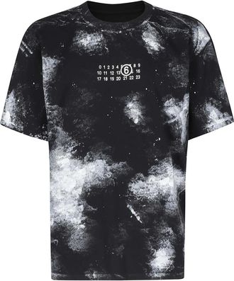 Maison Margiela Paint Jersey T-Shirt - Heren - T-shirts - Zwart - XL - Katoen - Tops