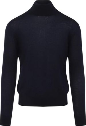 Saint Laurent Blauwe Trui Luxe Mix Elegante Stijl - Heren - Coltruien - Blauw - M - Wol - Truien & Vesten