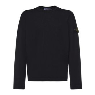 Stone Island Round-neck Knitwear, male, Black, Size: M Round-neck Knitwear