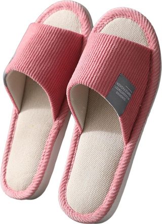 Generic Comfortable Womens Slippers for Household Use Versatile Indoor Linen Footwear for Women and Men Ideal Floor Shoes (41) Hot Pink