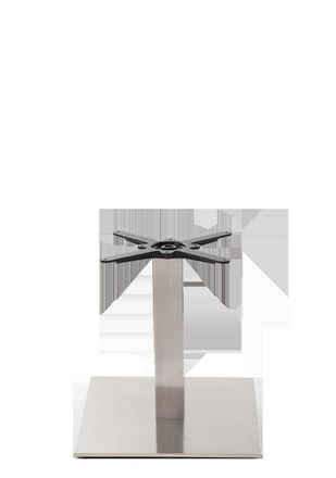 Netfurniture Square Stainless Steel Table Base - Large - Coffee Height - 480 Mm in Silver