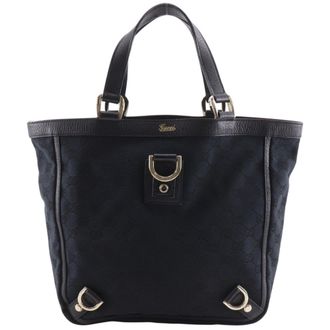 Gucci Black Gg Canvas Handbag Tote Bag (Pre-Owned)