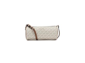 Michael Kors Izzy Small Barrel Pouchette Shoulder Womens Handbags Vanilla/Acorn : SM, Polyester