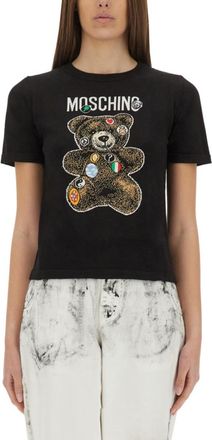 Moschino Black Graphic Crew Neck T-Shirt