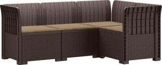 vidaXL Sof&aacute; De Jard&iacute;n Para 4 Personas Con Cojines Estilo Rattan Pp Vidaxl