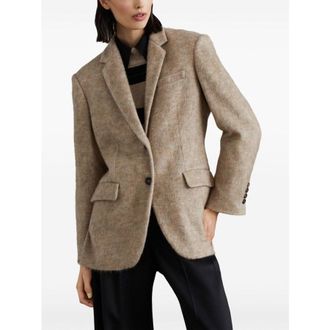 Brunello Cucinelli Womens Warm Brown Wool Blend Tailored Jacket, Size 40